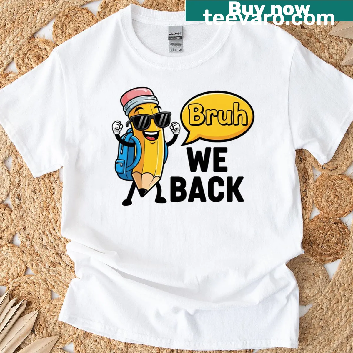 Funny back-to-school design with pencil and text on a t-shirt — on a men's t-shirt