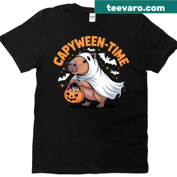 Cute ghost capybara design for Halloween fun