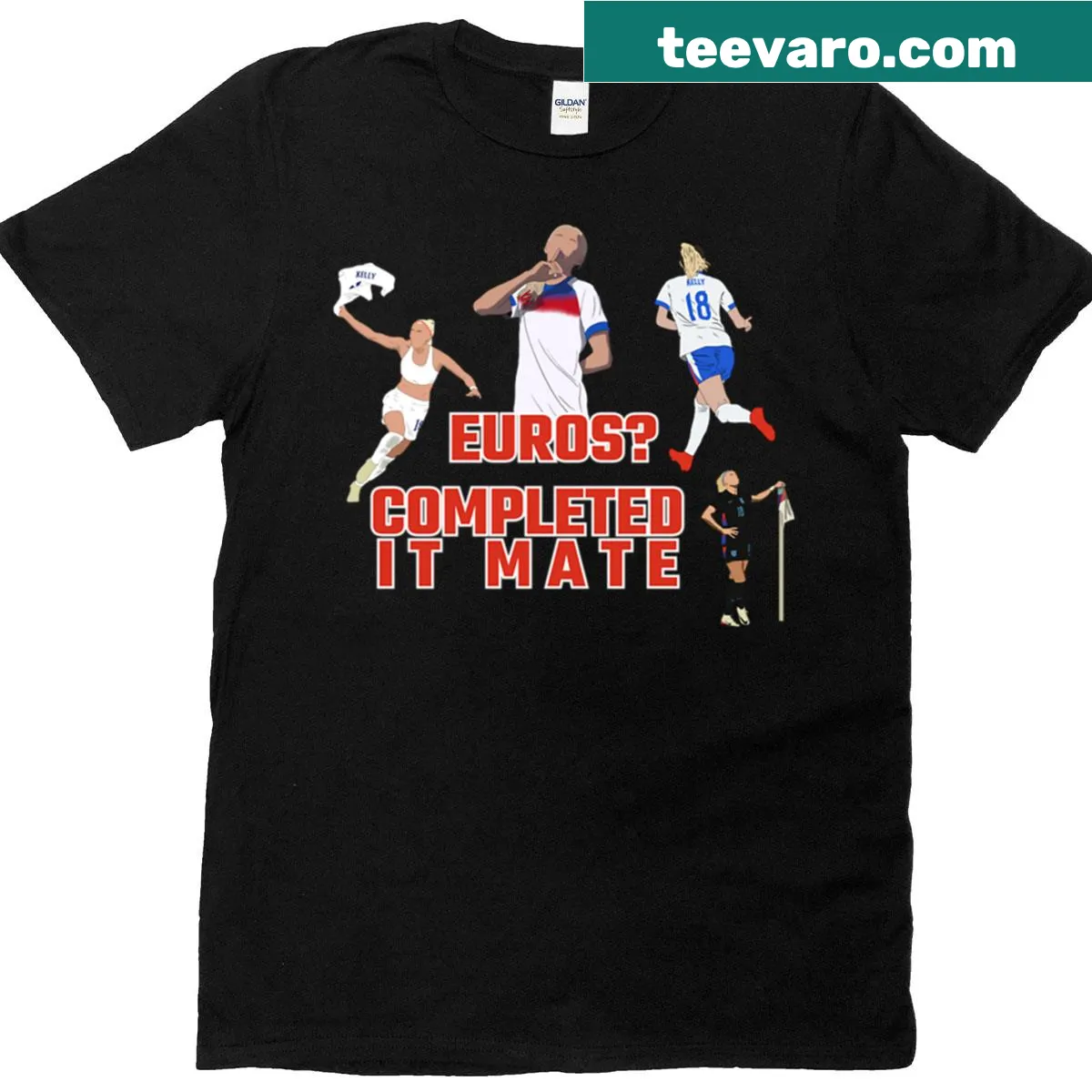 Minimalist T-shirt celebrating Chloe Kelly's Euros success — on a men's t-shirt