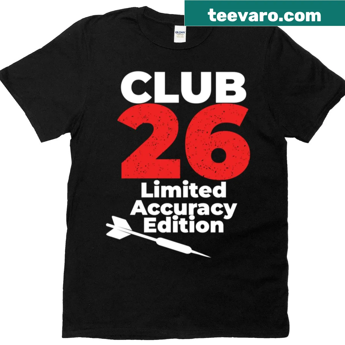 Club 26 emblem design celebrating accuracy and precision — on a men's t-shirt