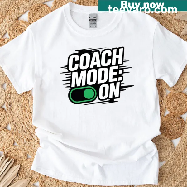 Oversized 'Coach Mode On' t-shirt for sports enthusiasts