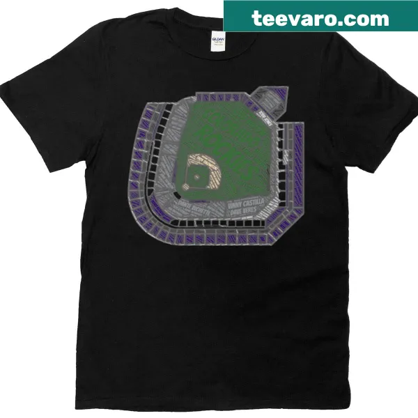 Illustrated Colorado Stadium graphic T-shirt design