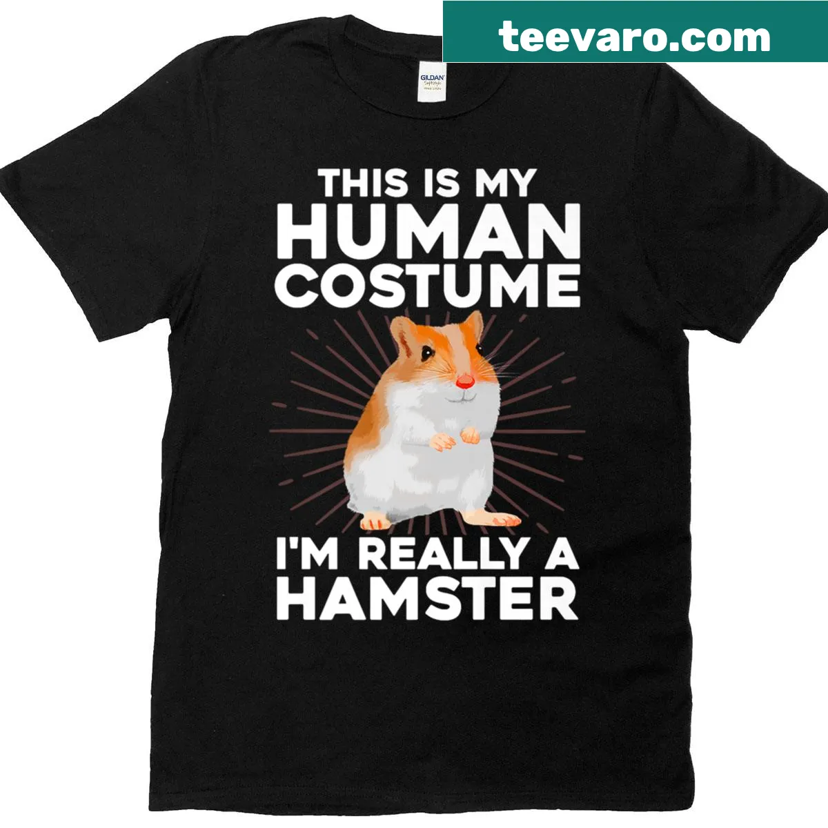 Hamster costume t-shirt designed for hamster lovers — on a men's t-shirt