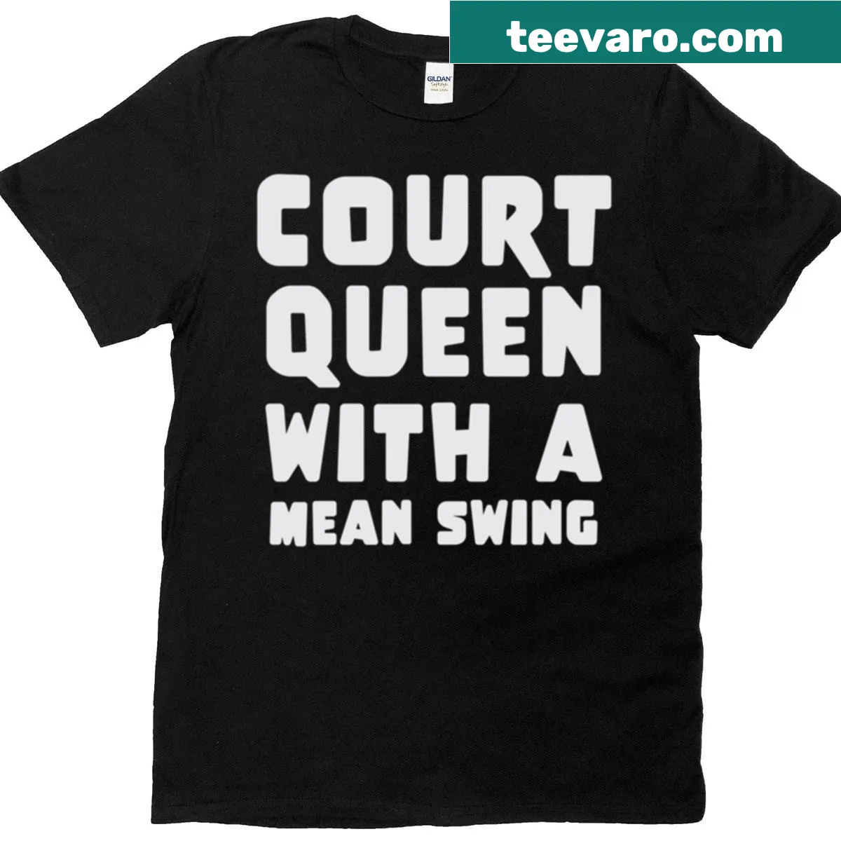 Bold tennis-themed oversized T-shirt for women — on a men's t-shirt