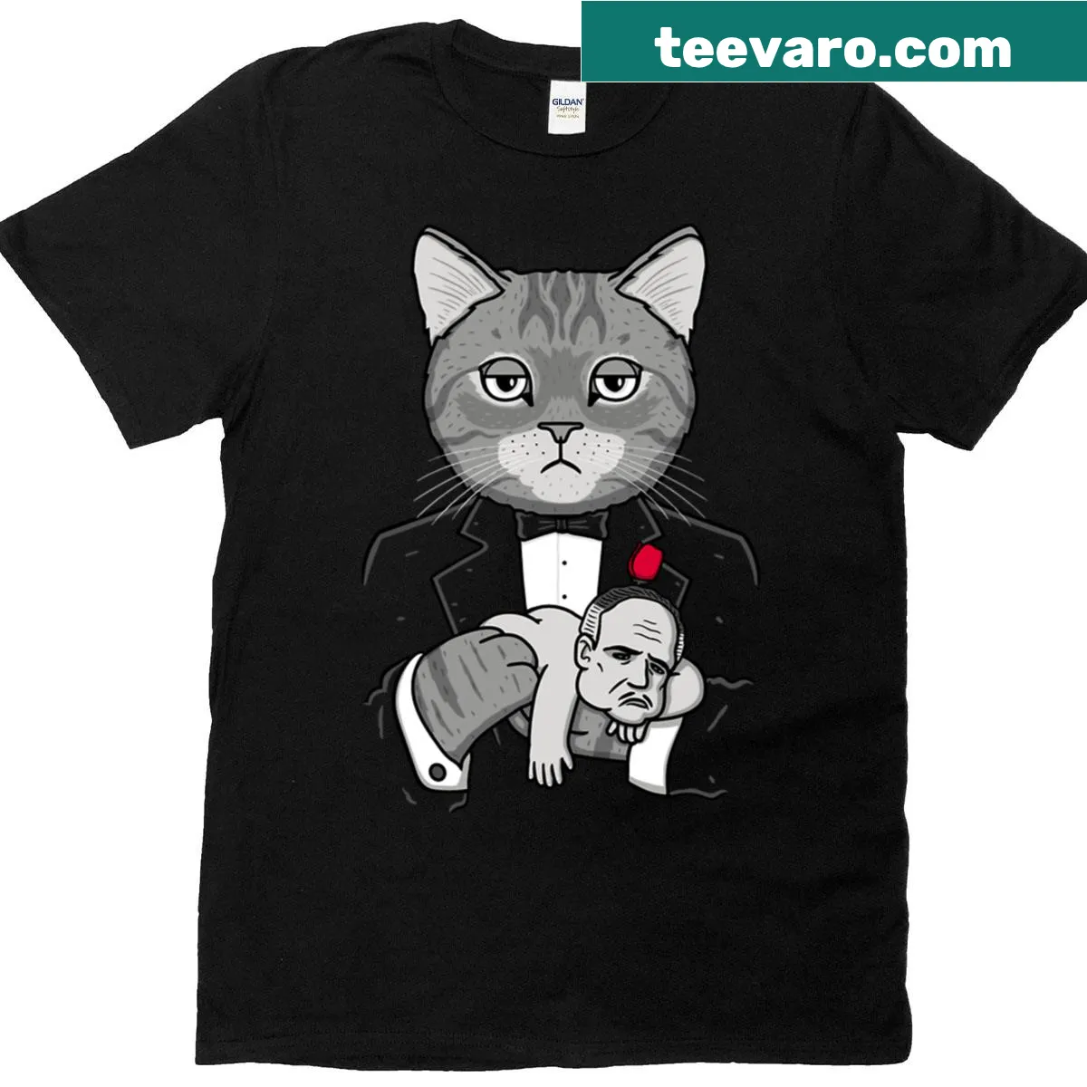 Abstract typography design on a casual Cubist Mafia t-shirt — on a men's t-shirt