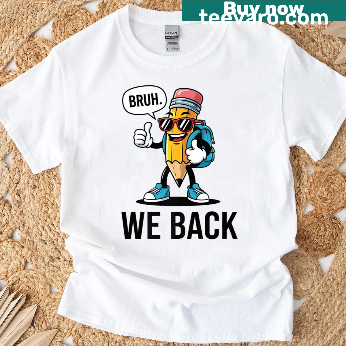 Funny back-to-school pencil graphic T-shirt for teachers — on a men's t-shirt
