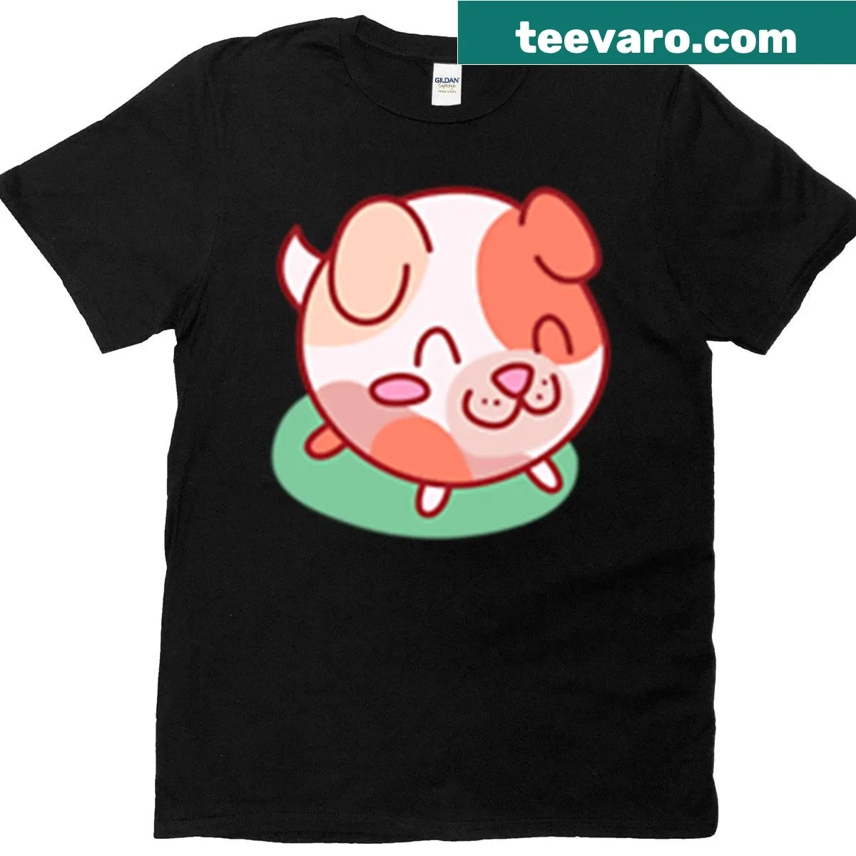 Adorable Dog Doodle T-shirt for kids featuring an egg hunt design. — on a men's t-shirt