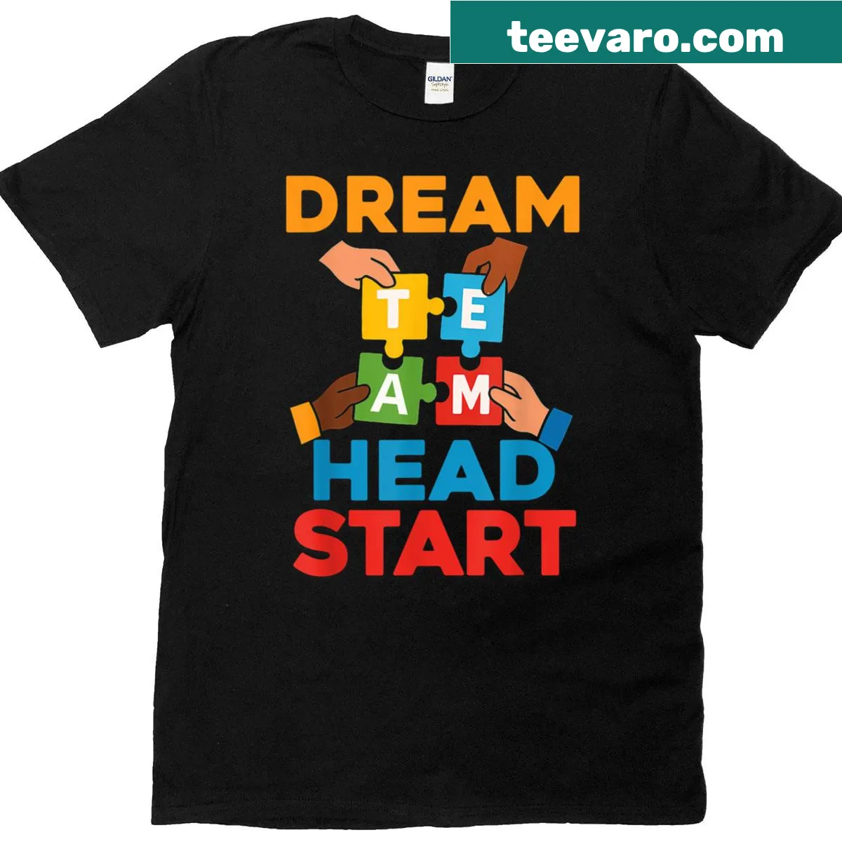 Preschool teacher t-shirt with 'Dream Team Head Start Crew' design — on a men's t-shirt