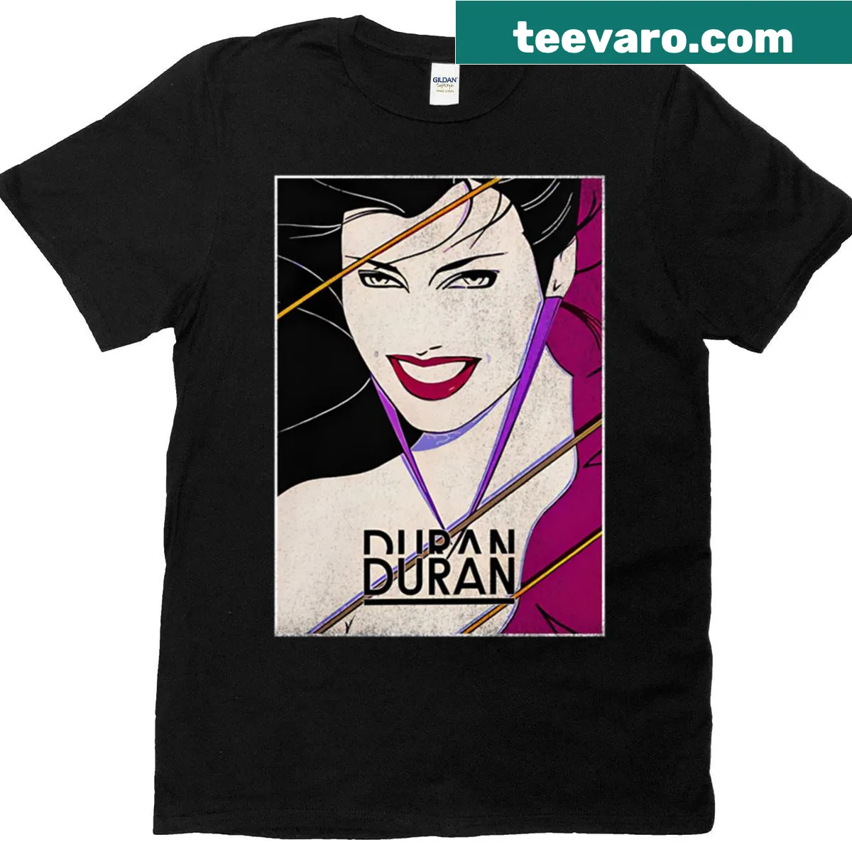 Vintage-inspired T-shirt featuring Duran Duran band graphics — on a men's t-shirt