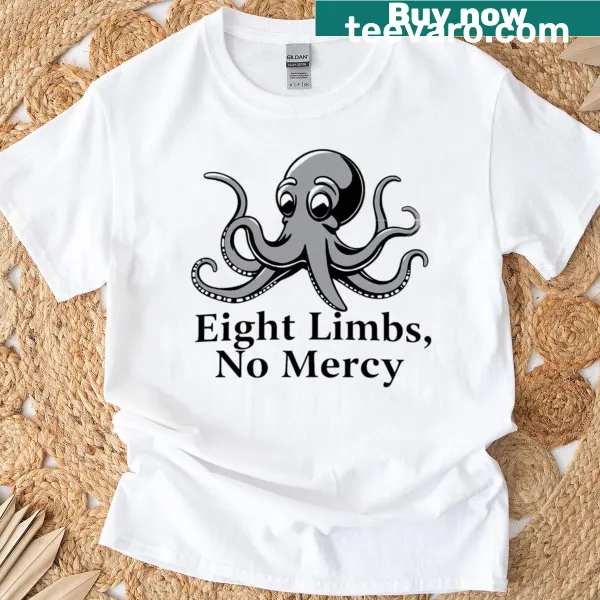 Octopus graphic representing martial arts on BJJ themed t-shirt