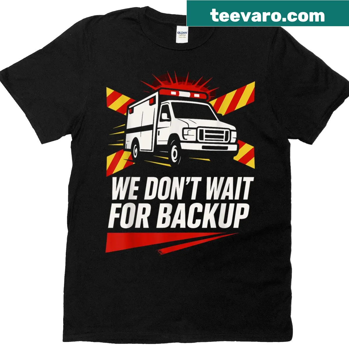 Emt Life t-shirt with bold typography promoting paramedics and first responders — on a men's t-shirt