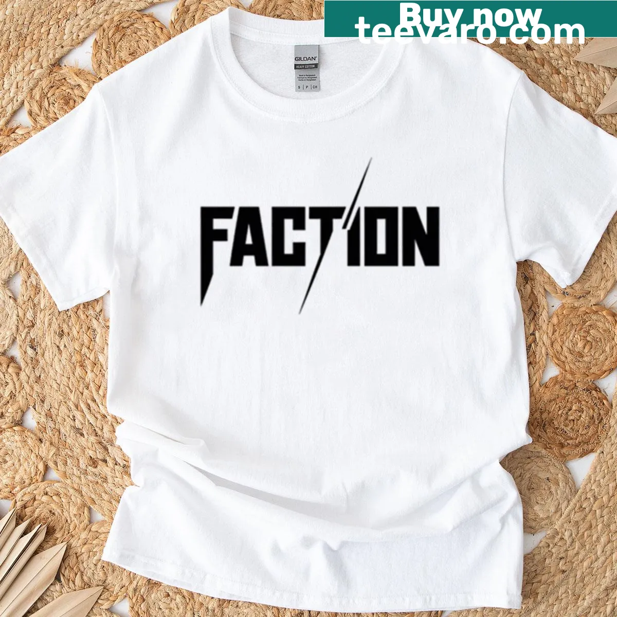 Dynamic graphic of gaming factions on a t-shirt. — on a men's t-shirt