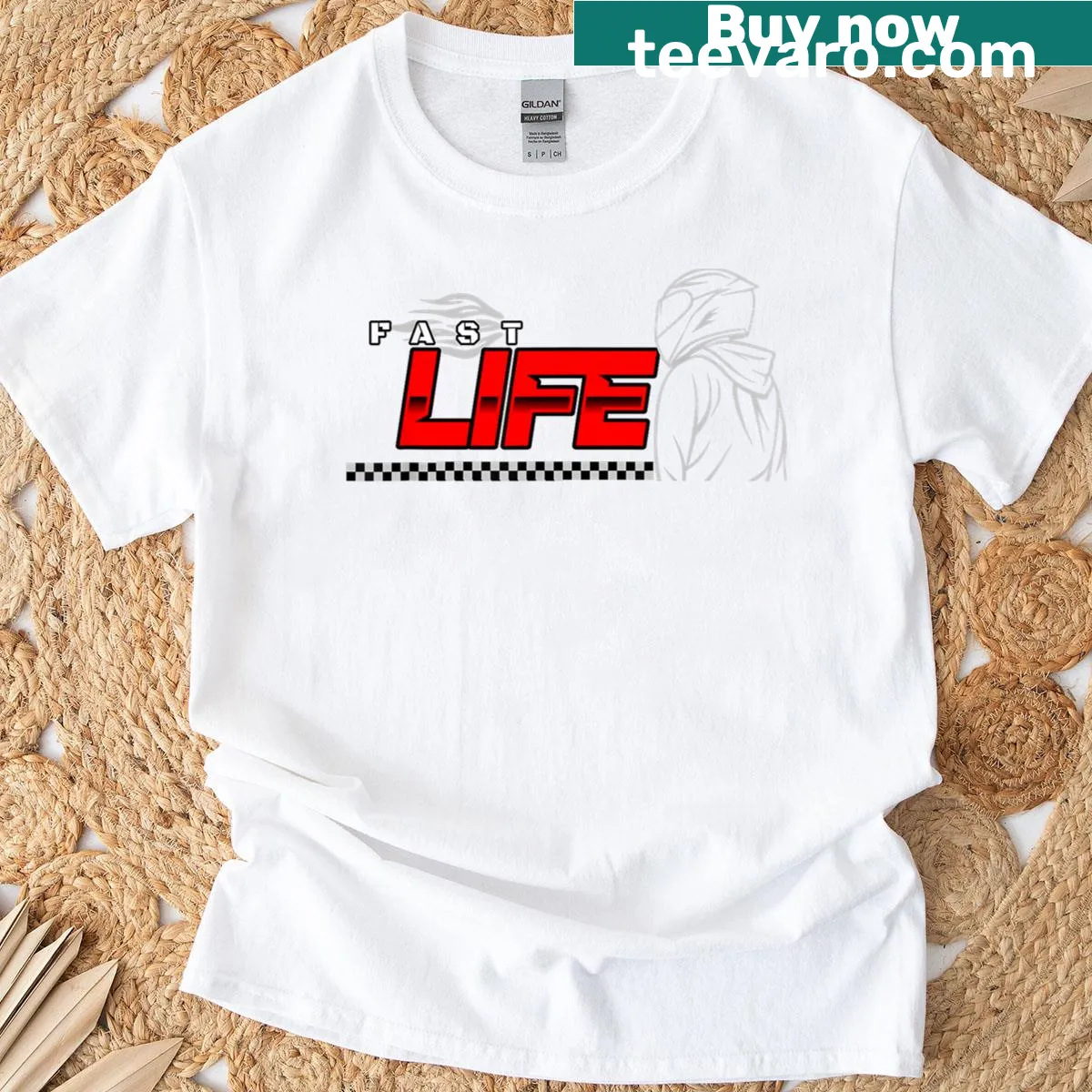 Motorcycle racing graphic tee featuring a bold dirtbike illustration — on a men's t-shirt