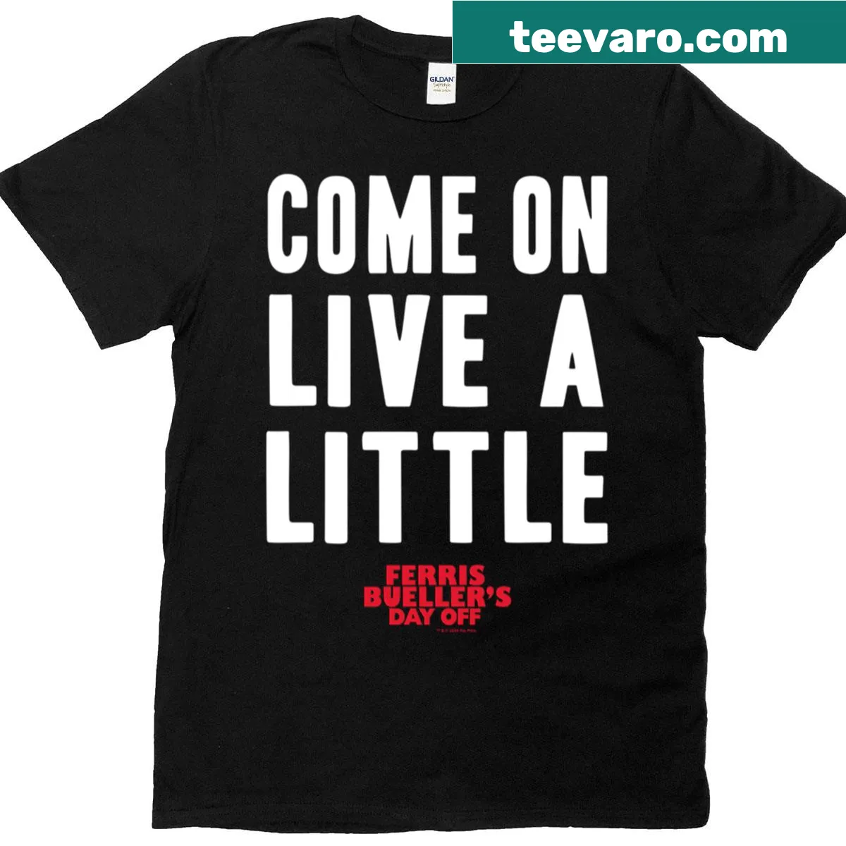 Ferris Bueller's Day Off graphic T-shirt with bold logo text — on a men's t-shirt