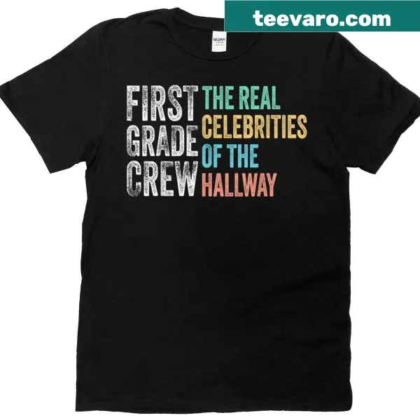 Playful First 1st Grade Crew T-shirt celebrating first graders