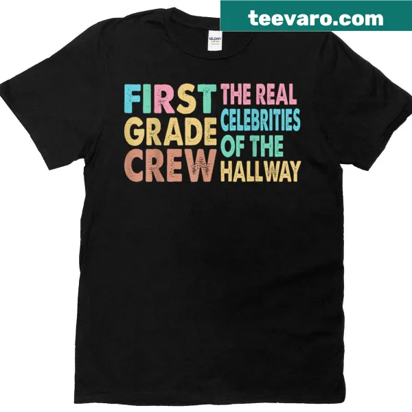 Bold T-shirt celebrating fifth graders as 'The Real Celebrities of the Hallway'