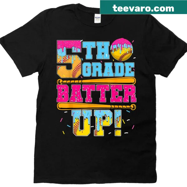Cute kids T-shirt featuring softball and ice cream drip design