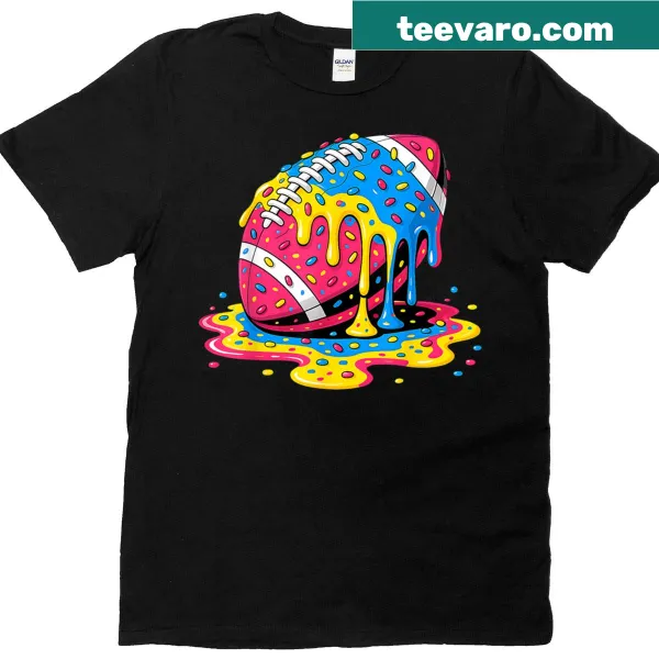Cartoon Football Drip T-shirt with ice cream sprinkles