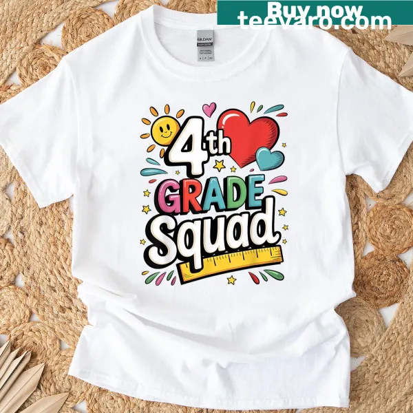 Fourth Grade Squad T-shirt celebrating teamwork for students