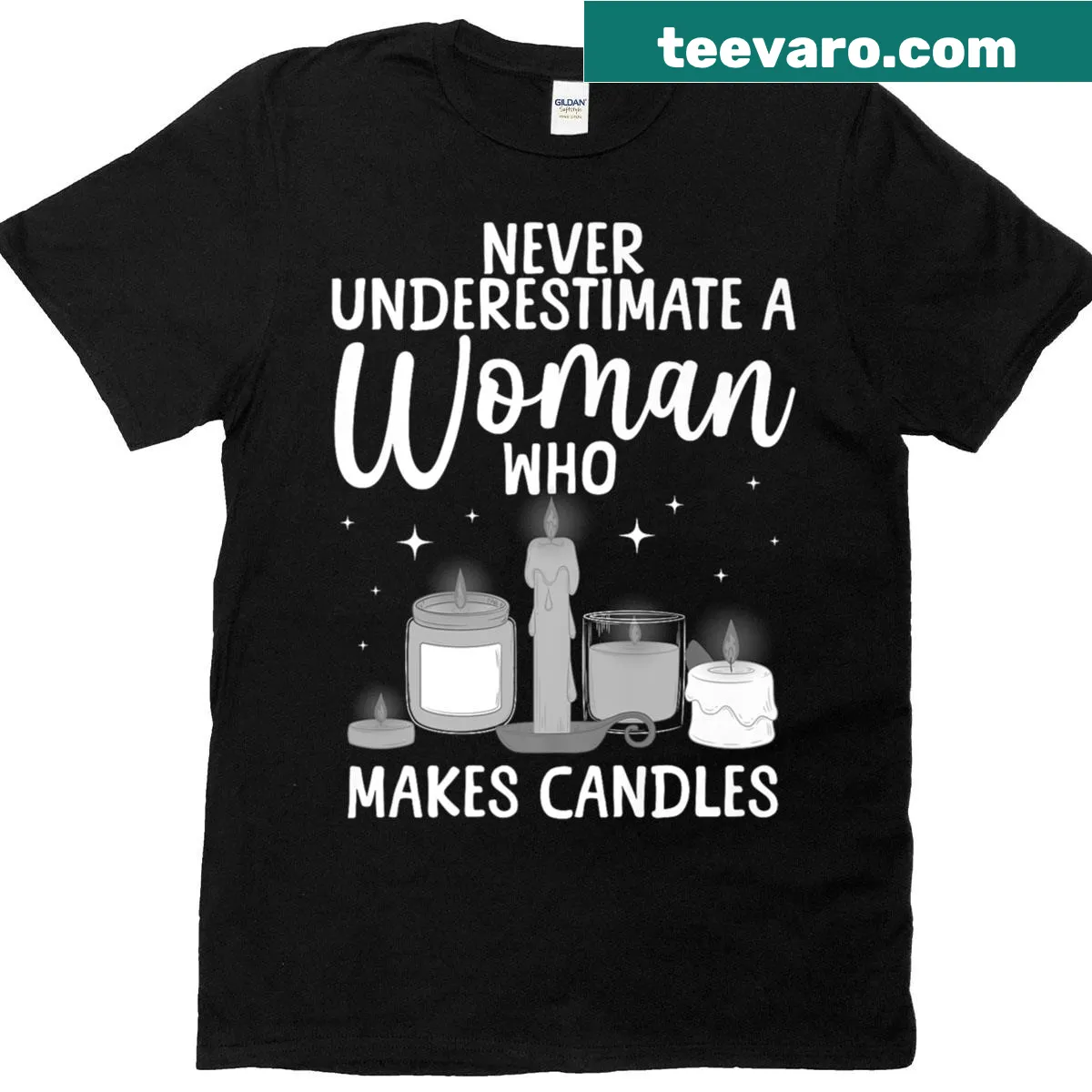 Humorous candle making design t-shirt for women with playful graphics — on a men's t-shirt