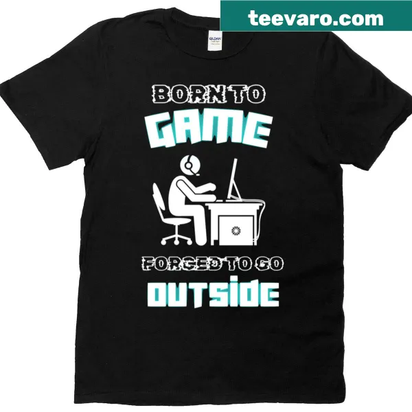 Oversized gamer T-shirt with humorous graphics about gaming vs going outside