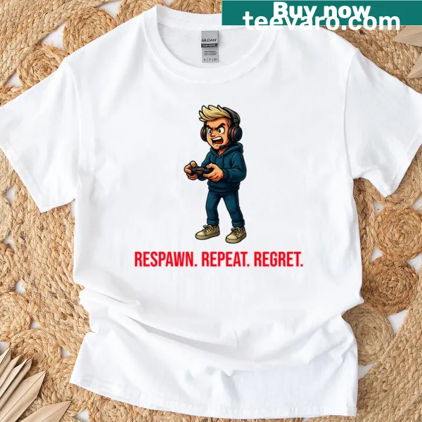 Sarcastic gaming T-shirt with cool character art for gamers