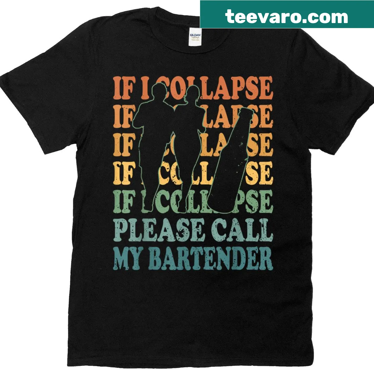 Funny running t-shirt with bartender quote for active humor — on a men's t-shirt