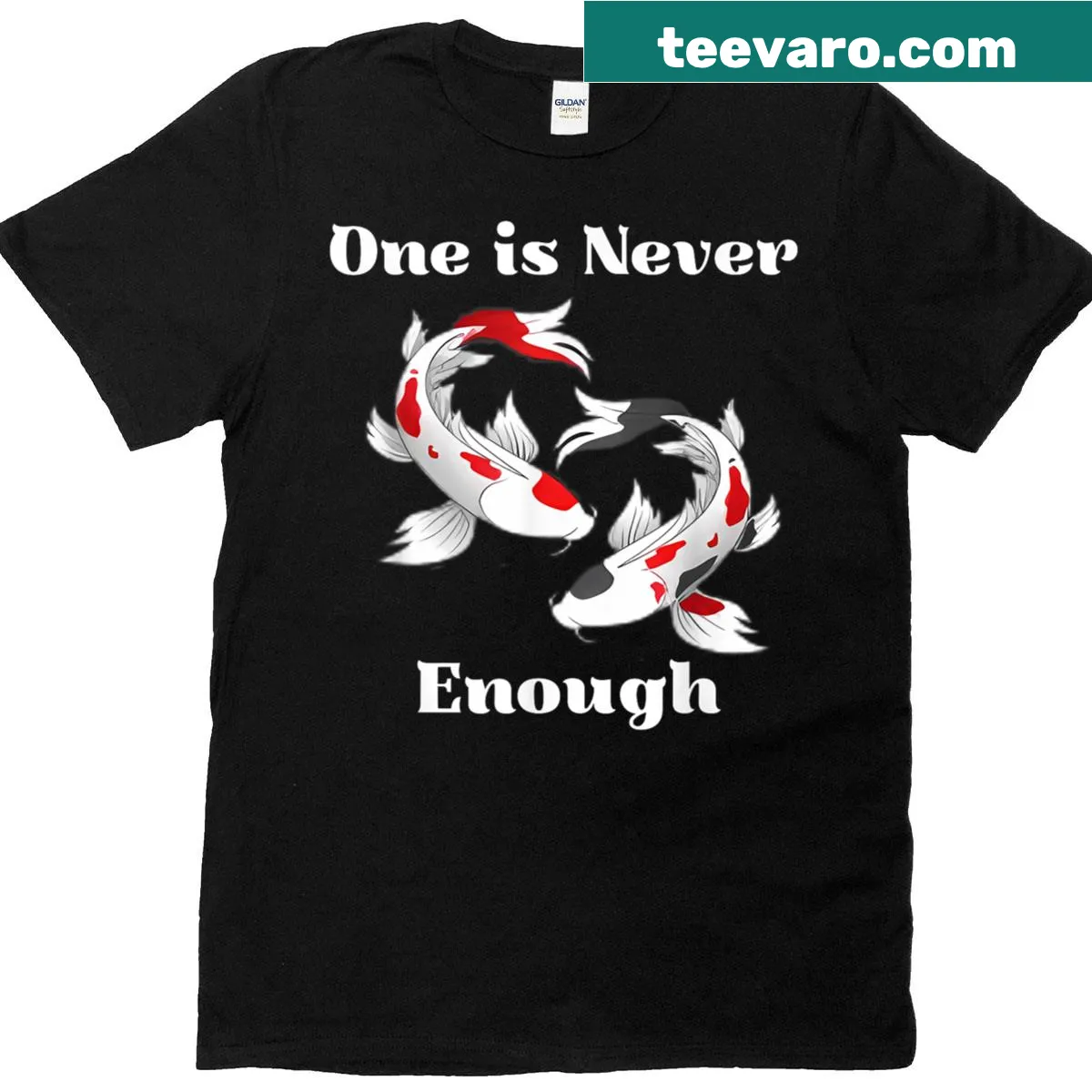 Funny koi fish t-shirt with a playful saying about fish — on a men's t-shirt