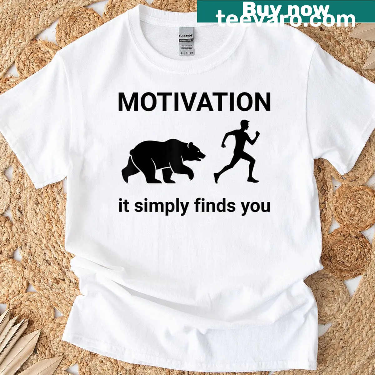 Sarcastic T-shirt for men with motivational humor — on a men's t-shirt