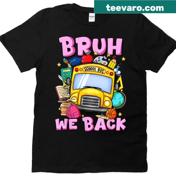 Funny back-to-school t-shirt with school bus graphic
