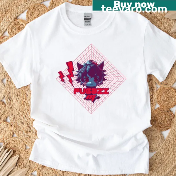 Synthwave style T-shirt with a chibi character design