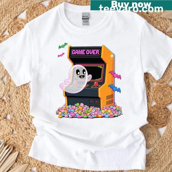 Oversized T-shirt with playful Game Over graphic