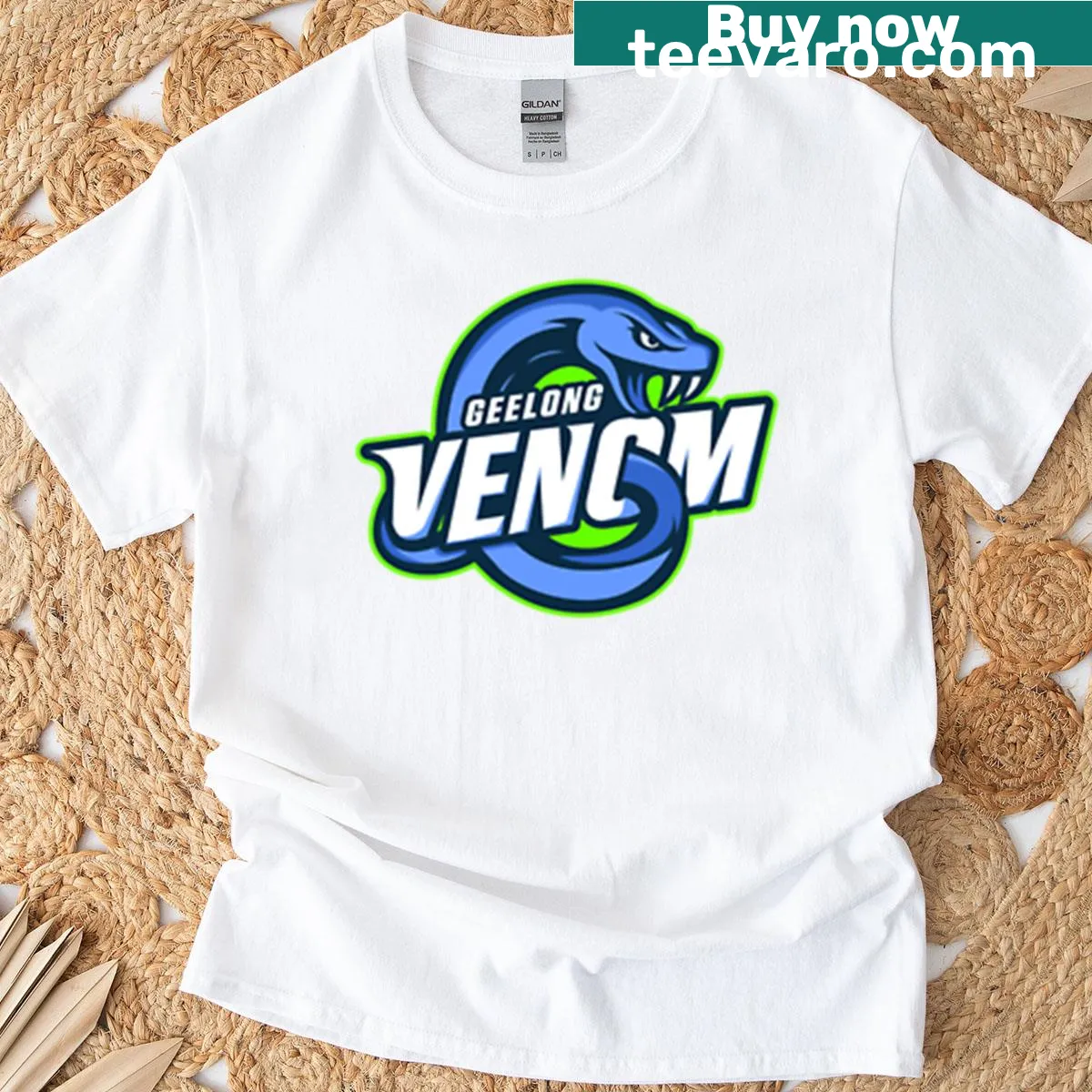 Geelong Venom logo printed t-shirt — on a men's t-shirt