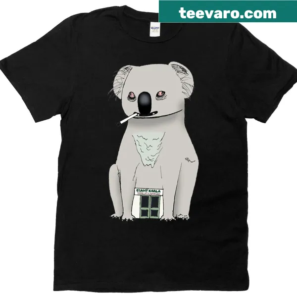 Illustration of a giant drop bear on a playful t-shirt