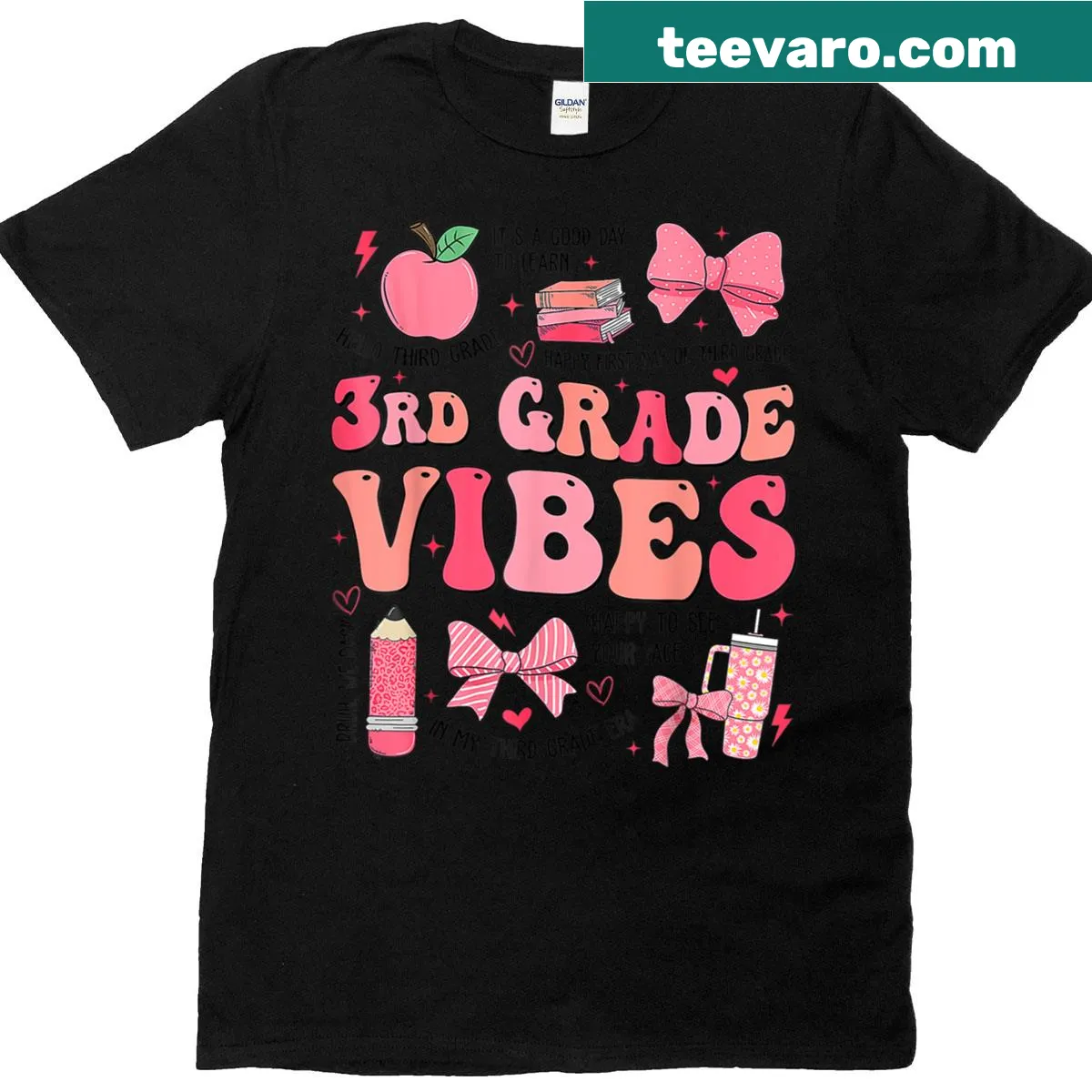 Cute graphic T-shirt for 3rd grade teachers with a playful vibe — on a men's t-shirt