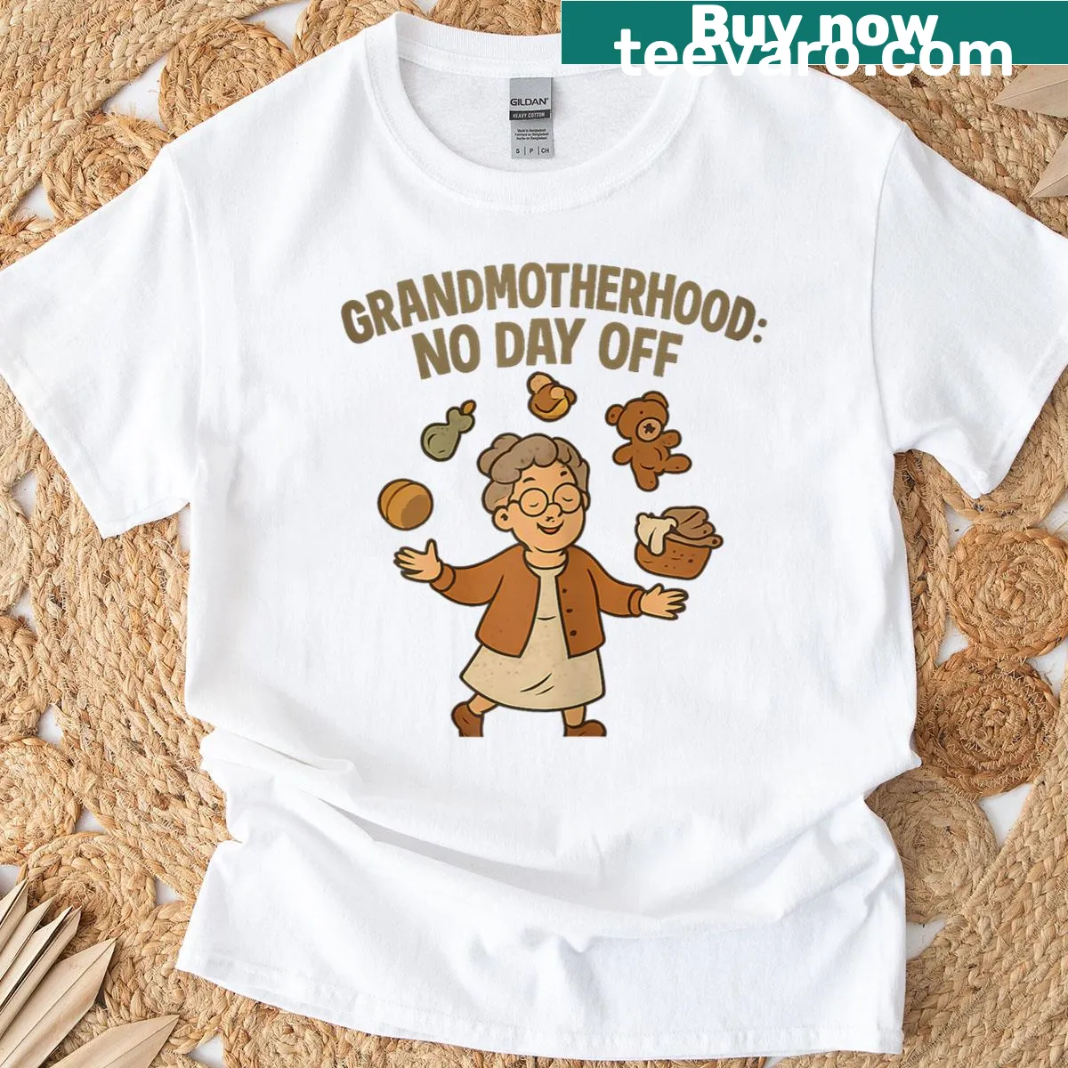 Funny typography t-shirt about grandmotherhood and humor — on a men's t-shirt