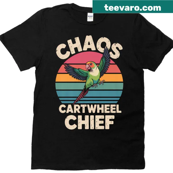 Retro design featuring a green cheek conure bird