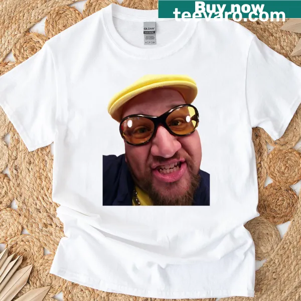 T-shirt featuring an illustration of Gustavo Rocque character