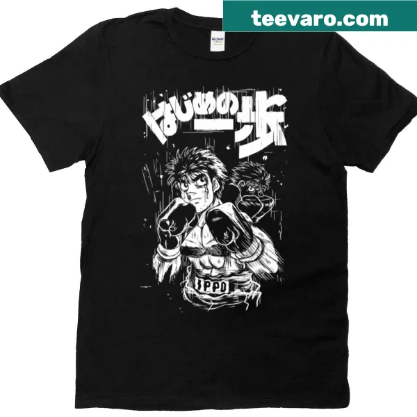 Hajime No Ippo T-shirt featuring a boxer in action illustration