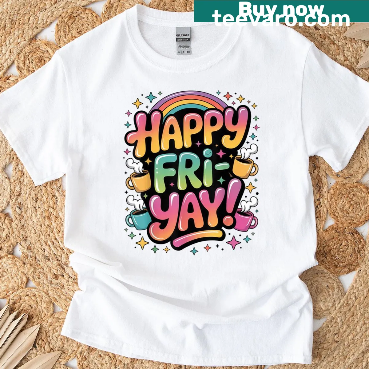 T-shirt celebrating the joy of Fridays with fun graphics — on a men's t-shirt