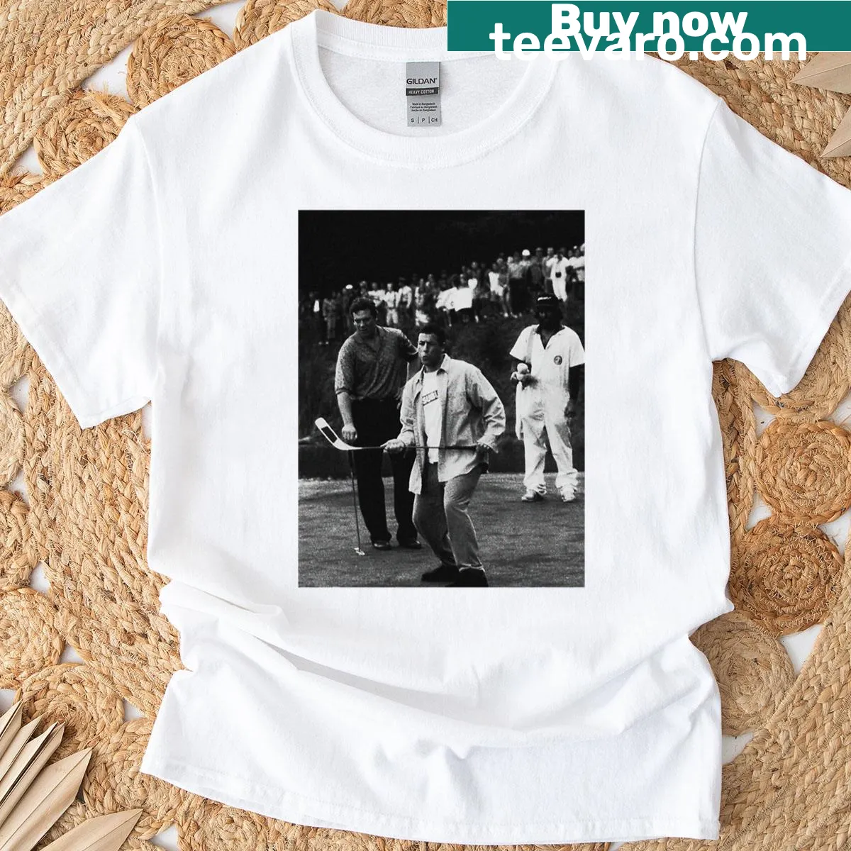 Vintage-inspired Happygilmore movie t-shirt with playful graphics — on a men's t-shirt