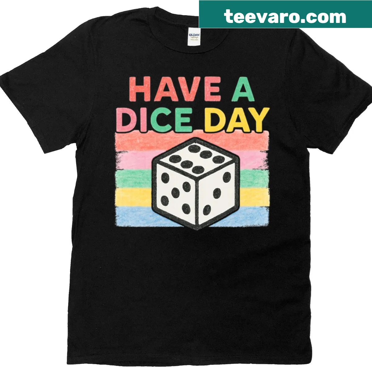 Boardgame pun t-shirt featuring playful dice graphics and text — on a men's t-shirt