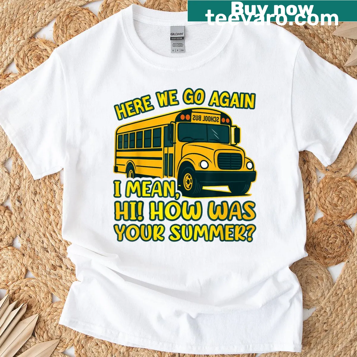 Playful bus driver humor t-shirt with fun typography — on a men's t-shirt