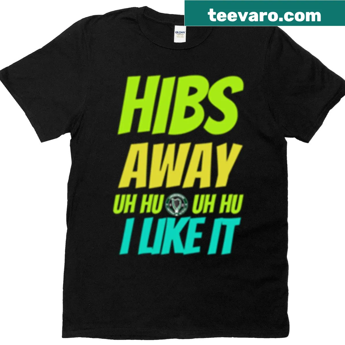 Typographic t-shirt supporting Hibernian FC — on a men's t-shirt