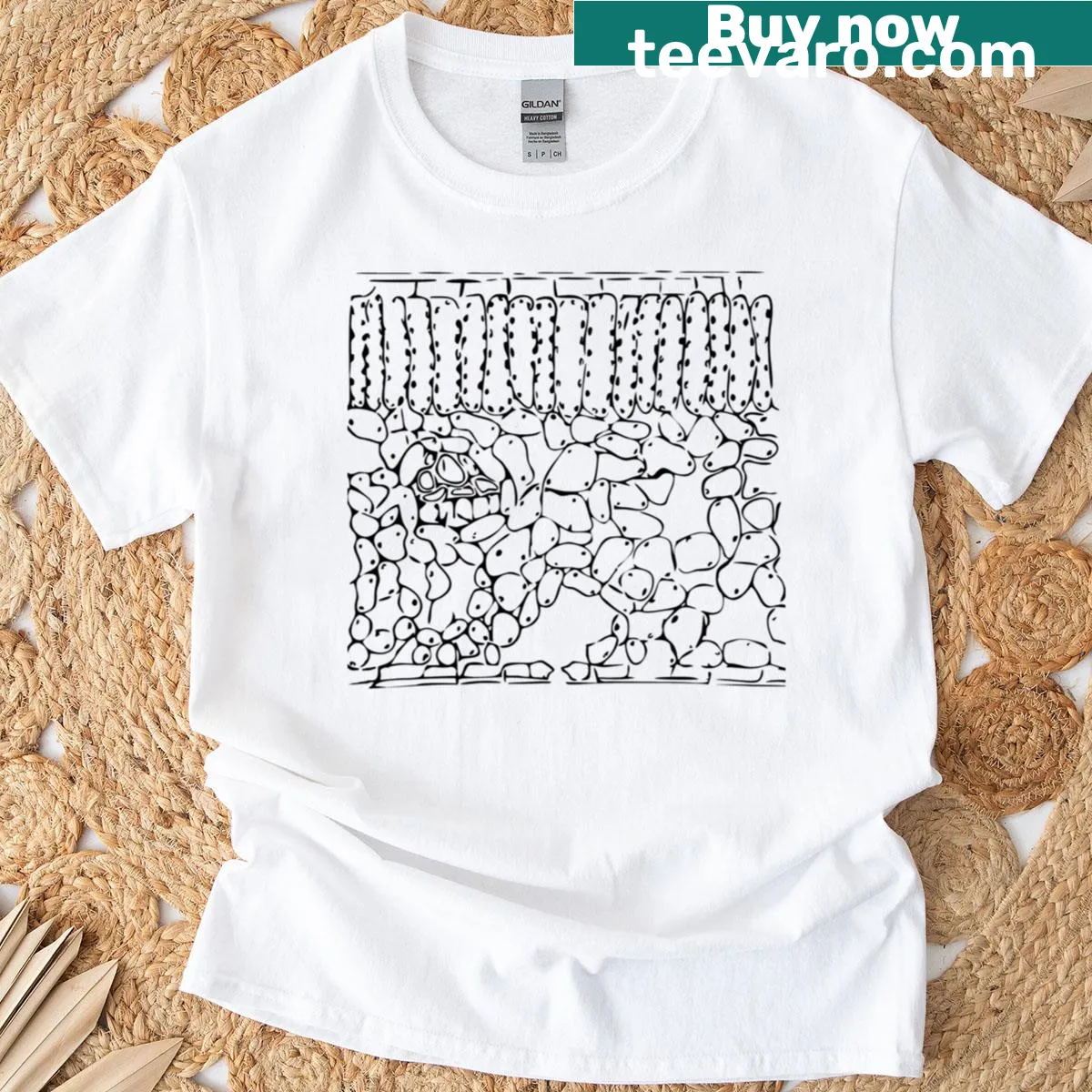 Illustration of a histological cross-section of a leaf on T-shirt — on a men's t-shirt