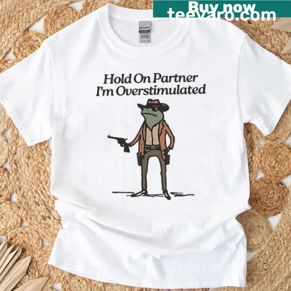 Cartoon cowboy frog design on a t-shirt for playful humor