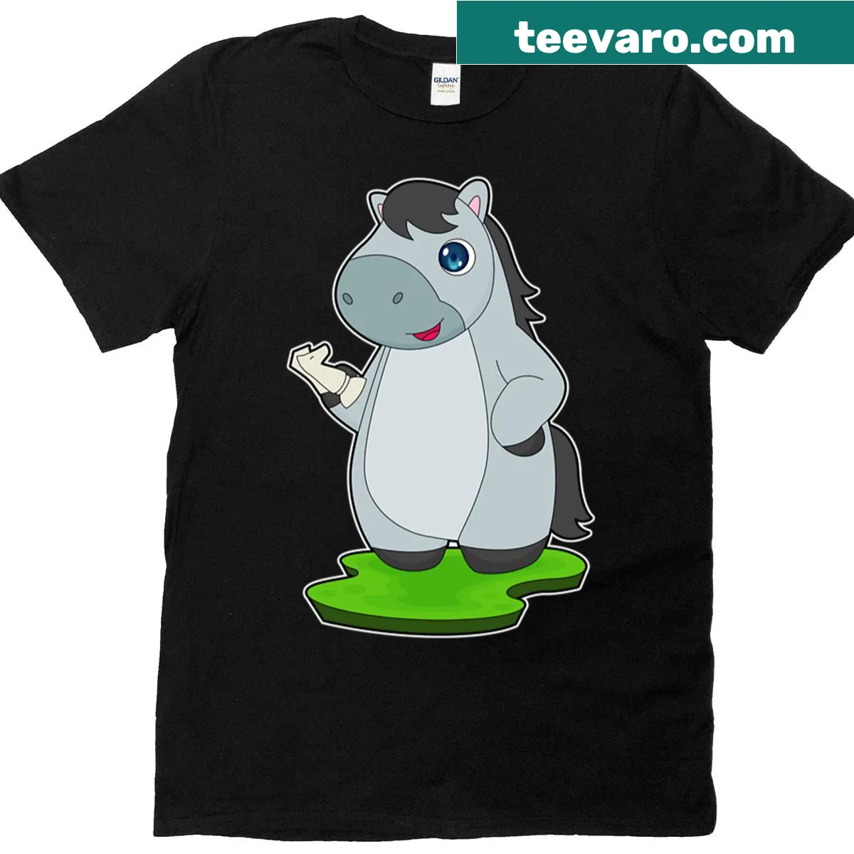 Oversized t-shirt with a knight chess piece graphic — on a men's t-shirt