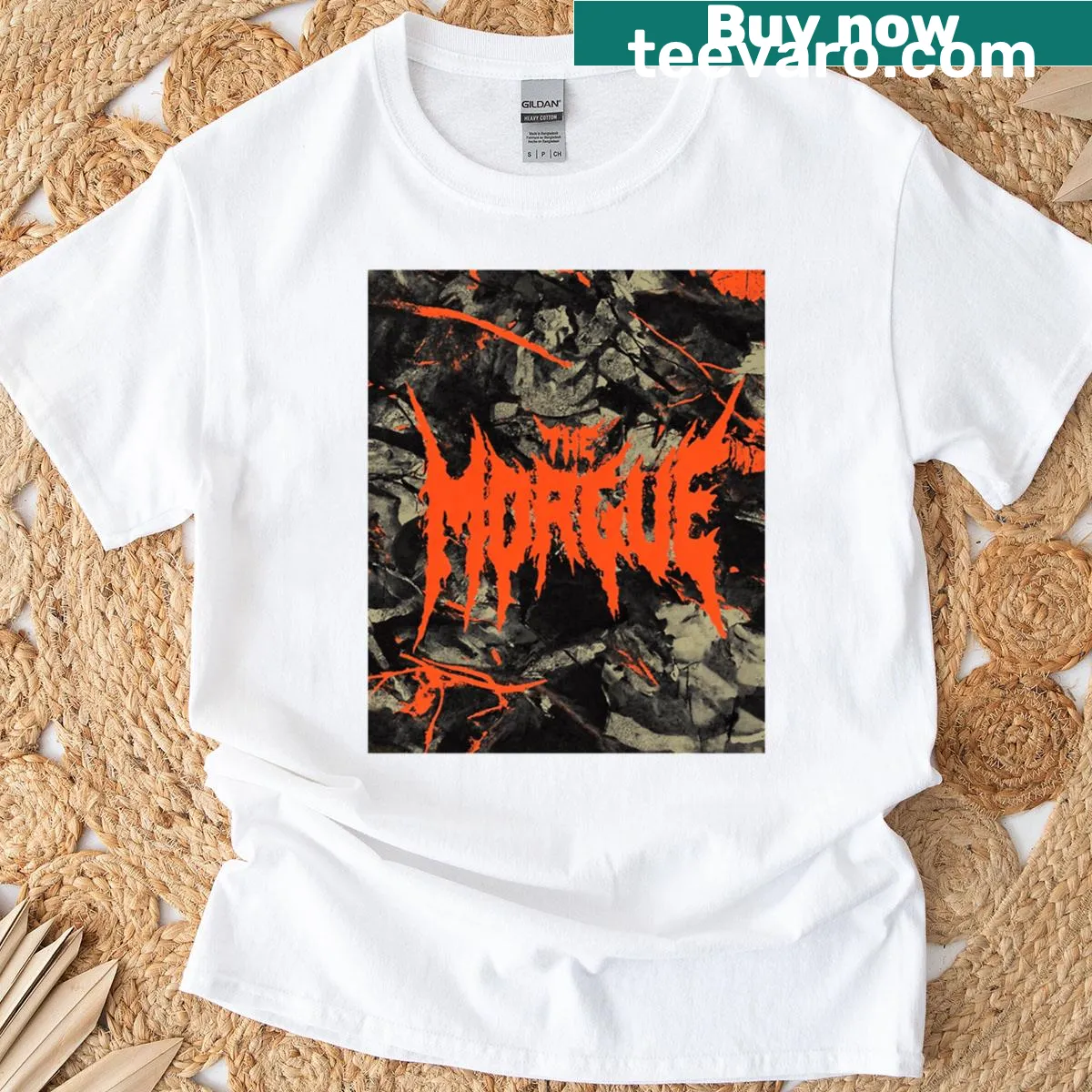 Hunting season logo printed t-shirt — on a men's t-shirt