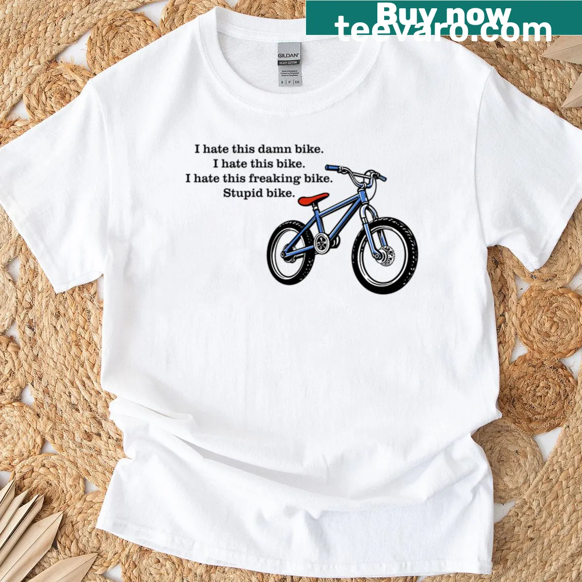 Funny t-shirt with text 'I Hate This Bike' — on a men's t-shirt