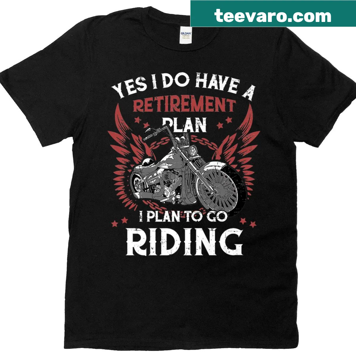 Vintage Biker Grandpa t-shirt with humorous retirement plan graphic — on a men's t-shirt